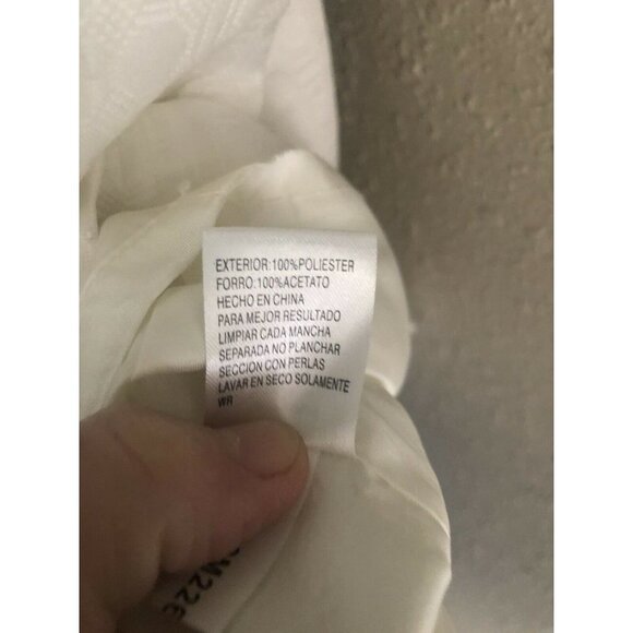 Antonio Melani Women's Size 10 Ivory Sheath Lined Dress Lattice Beaded Neckline - Picture 12 of 12